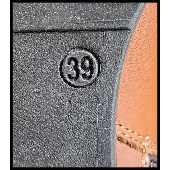 NEW LAMICA Leather Mid Calf Boots Sherpa Lined Zipper Lug Sole Orange Brown 39 - Picture 10 of 13